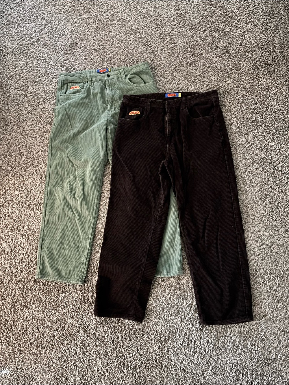 Vintage lot of Empyre Corduroy Pants in Black and Sage Green